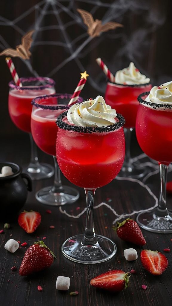 festive sparkling strawberry punch