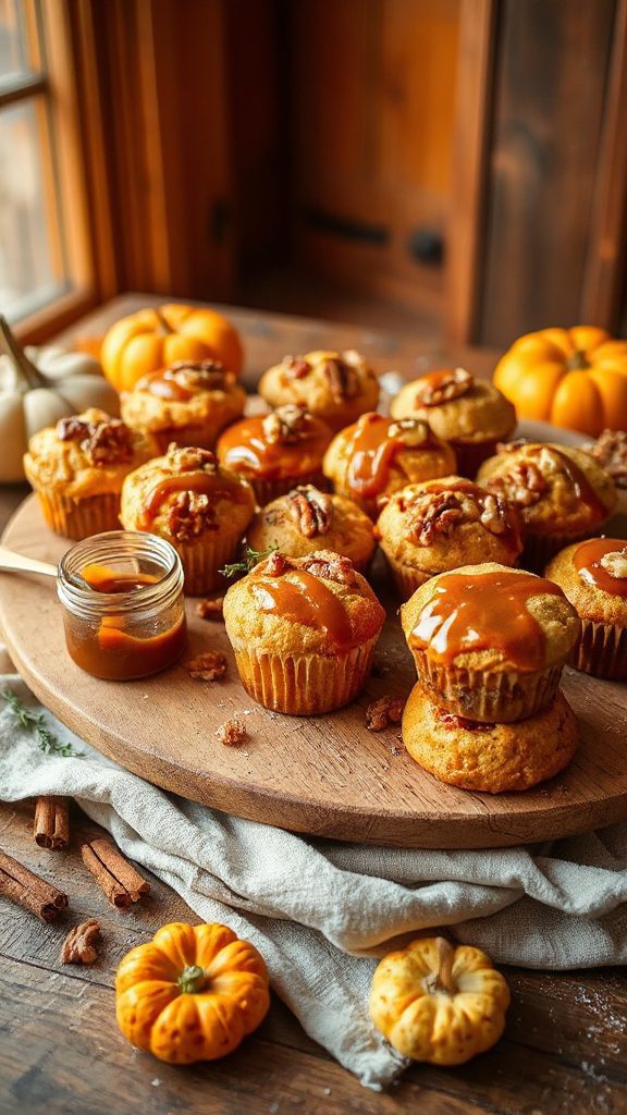 festive spiced caramel muffins