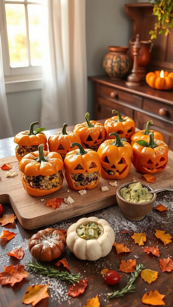 festive stuffed halloween peppers