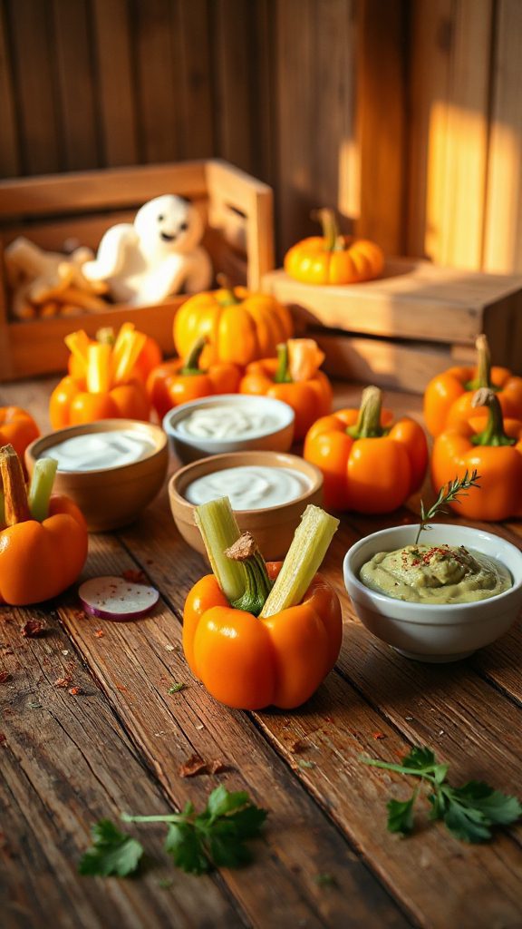 festive veggie cups halloween
