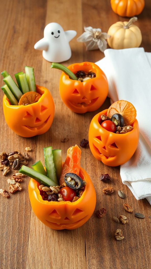 festive veggie cups halloween