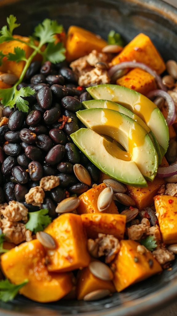 flavorful pumpkin bean salad