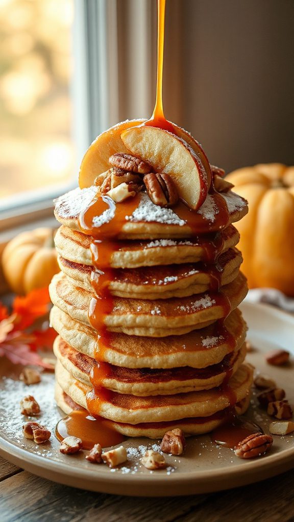 fluffy caramelized apple pancakes