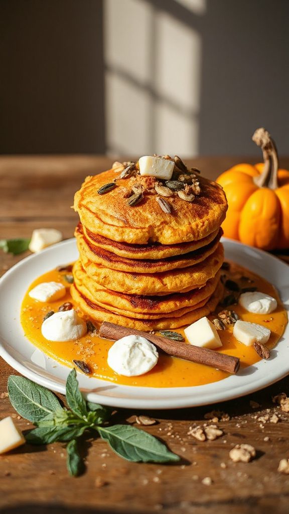 fluffy pumpkin ricotta pancakes