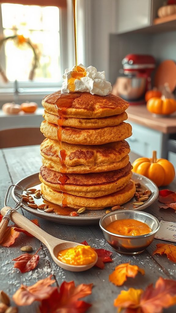 fluffy pumpkin spice pancakes