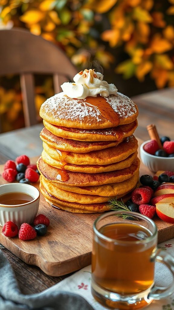 fluffy pumpkin spice pancakes