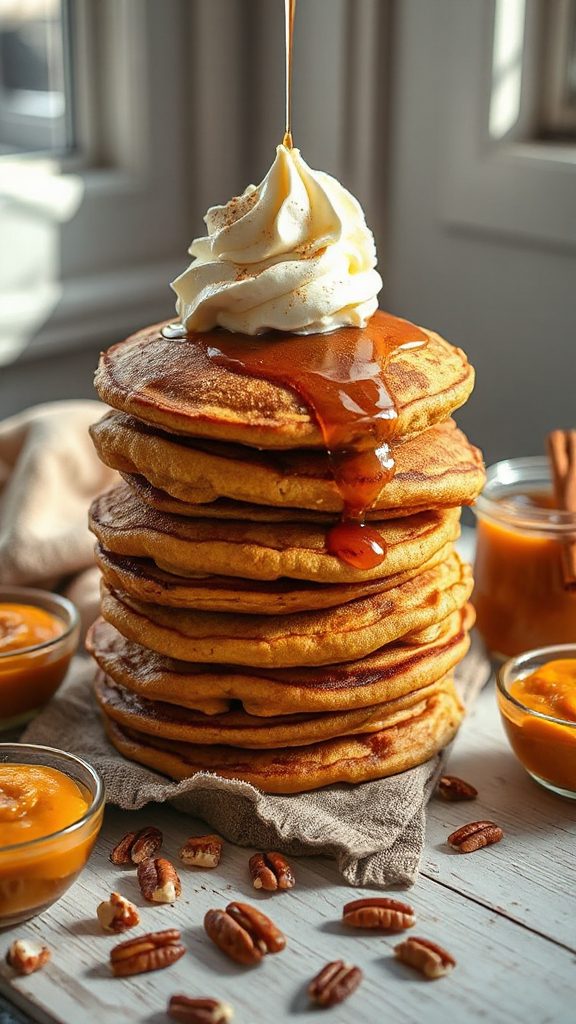 fluffy pumpkin spice pancakes