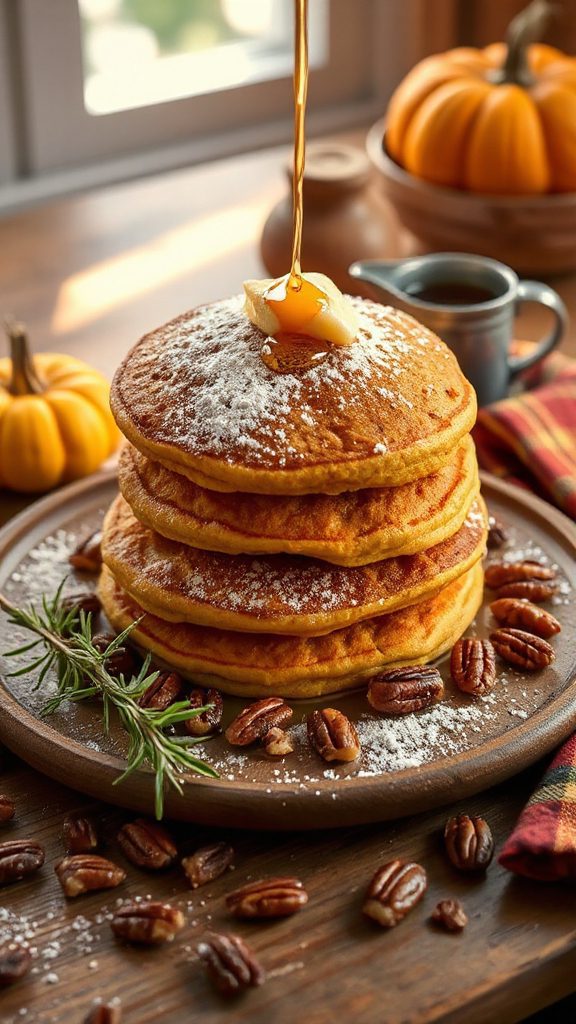 fluffy spiced pumpkin pancakes