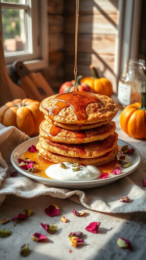 fluffy spiced vegan pancakes