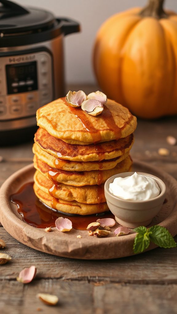 fluffy vegan pumpkin pancakes