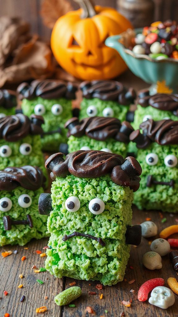 frankenstein themed halloween treats