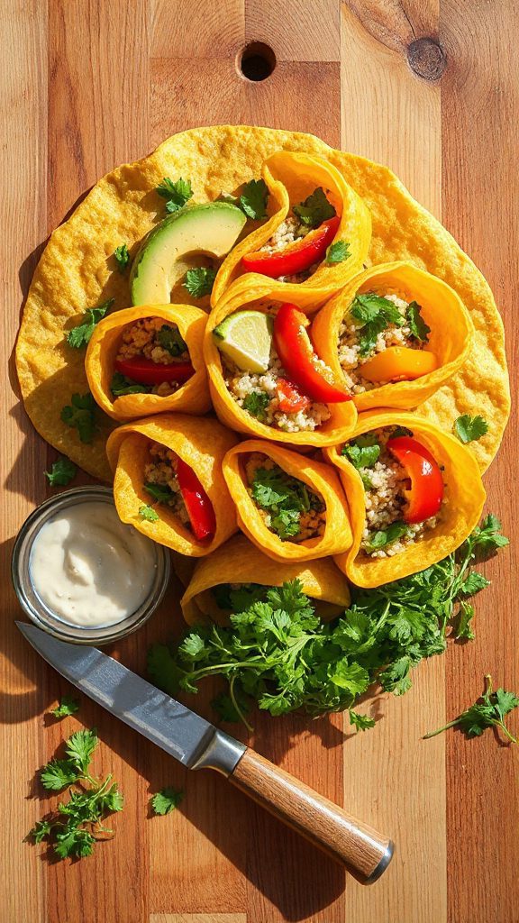 fresh nutritious vegetable wraps