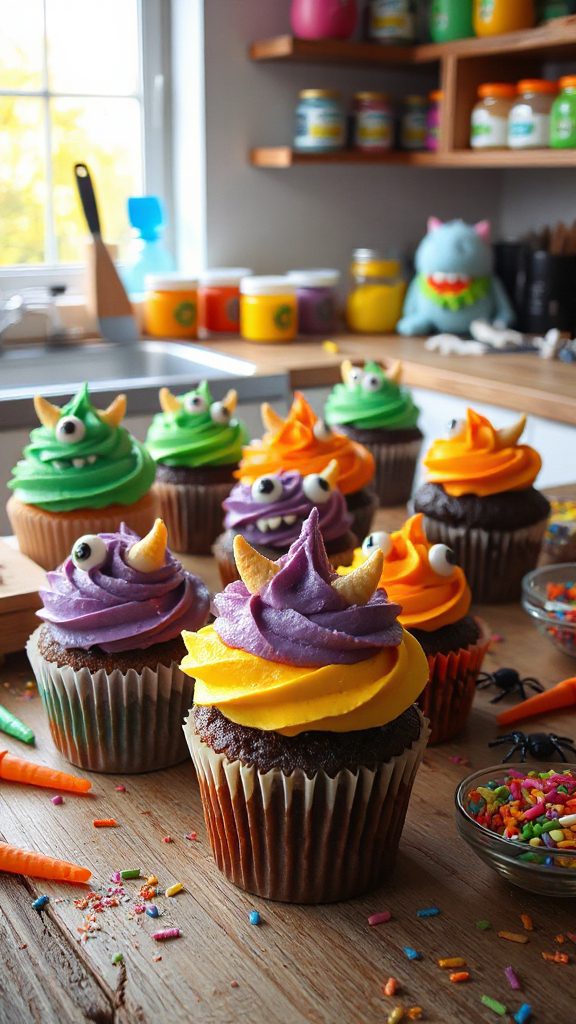 fun halloween monster cupcakes