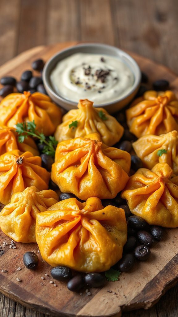 garlic onion pumpkin dumplings