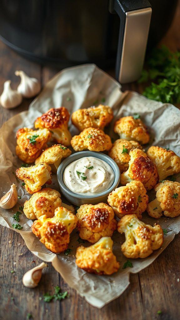 garlic parmesan cauliflower bites