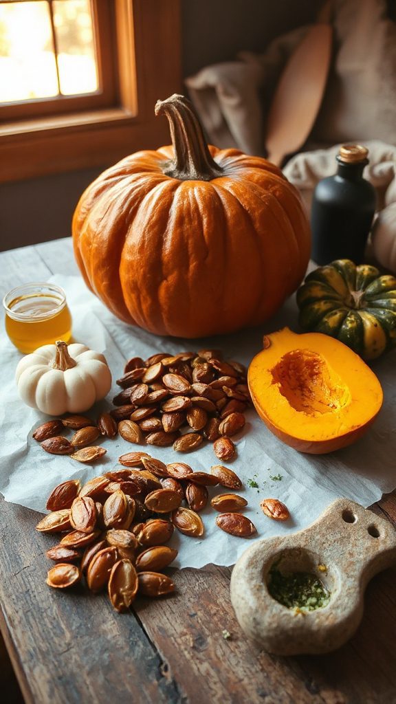 garlic seasoned roasted pumpkin seeds