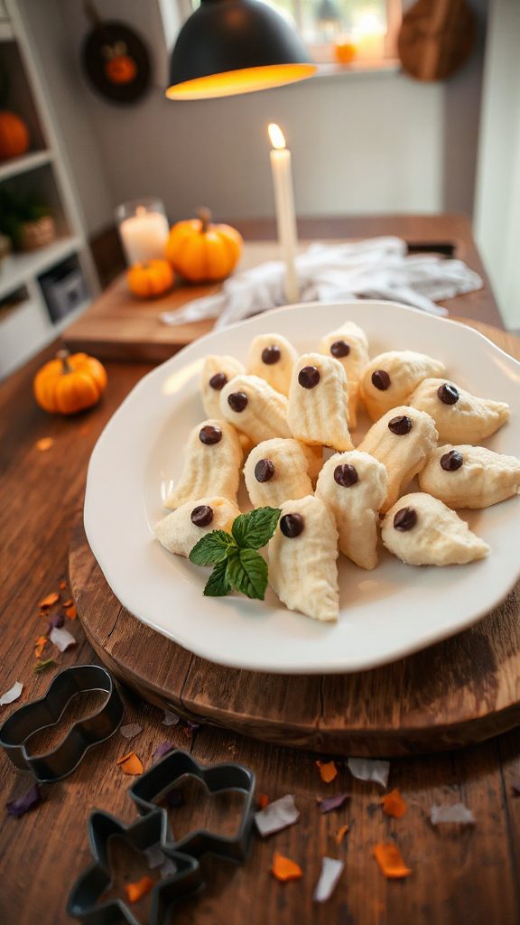 ghost shaped banana halloween snacks