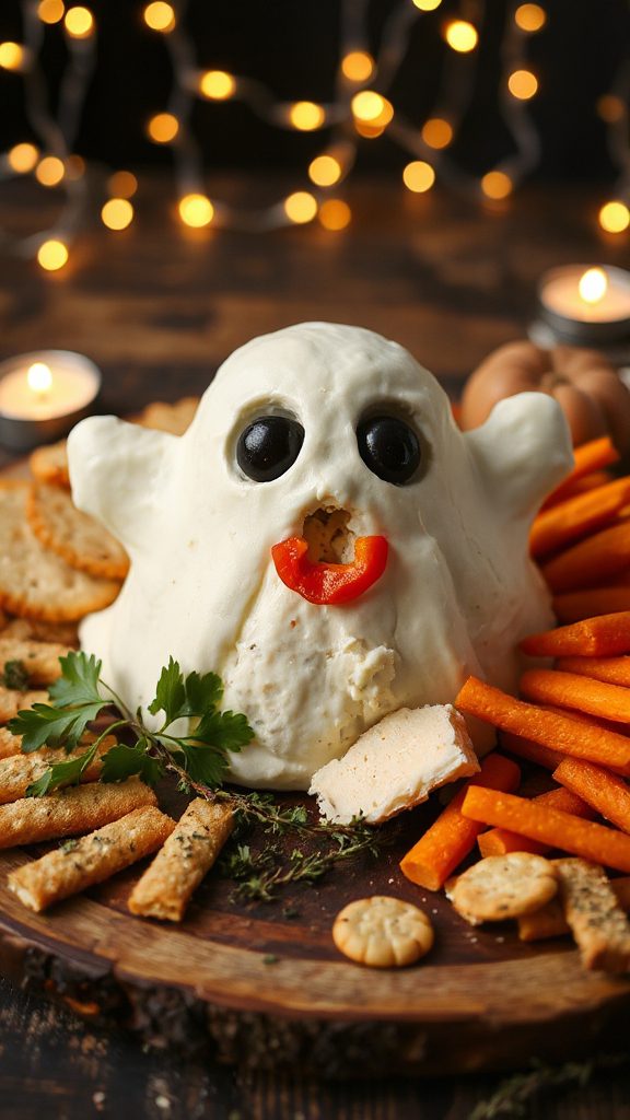ghost shaped cheese appetizer