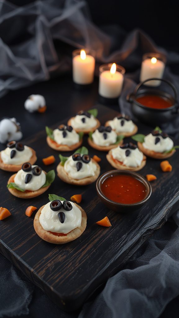 ghost shaped pizza appetizer