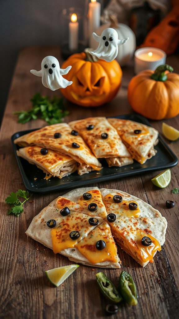 ghost shaped turkey quesadillas
