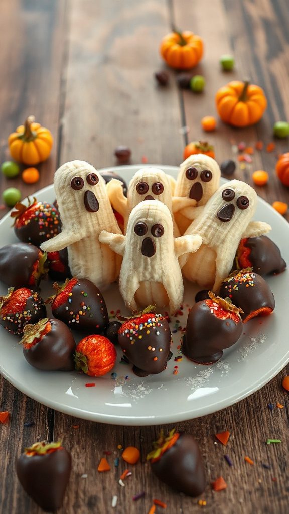 ghostly banana chocolate treats