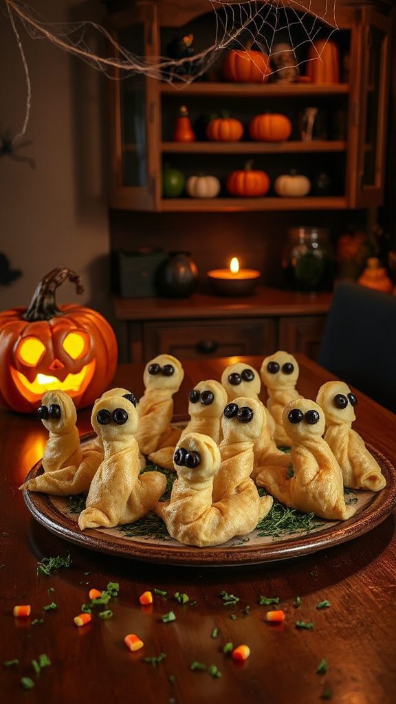 ghostly cheese filled crescent sticks