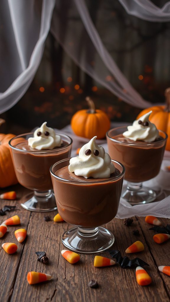 ghostly chocolate mousse cups
