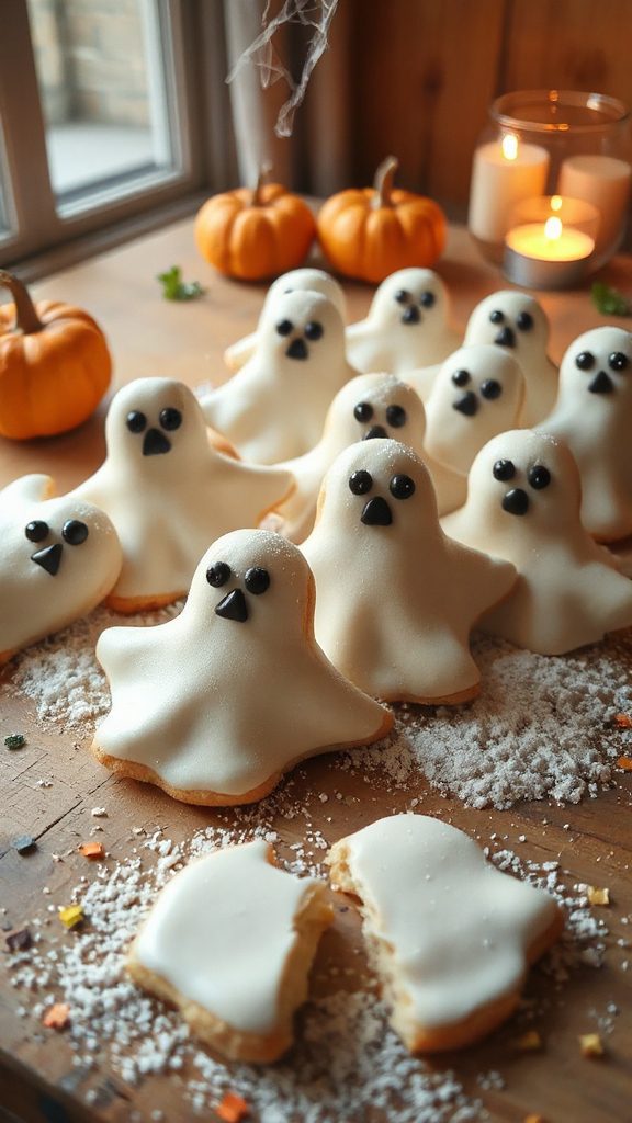 ghostly decorated sugar cookies