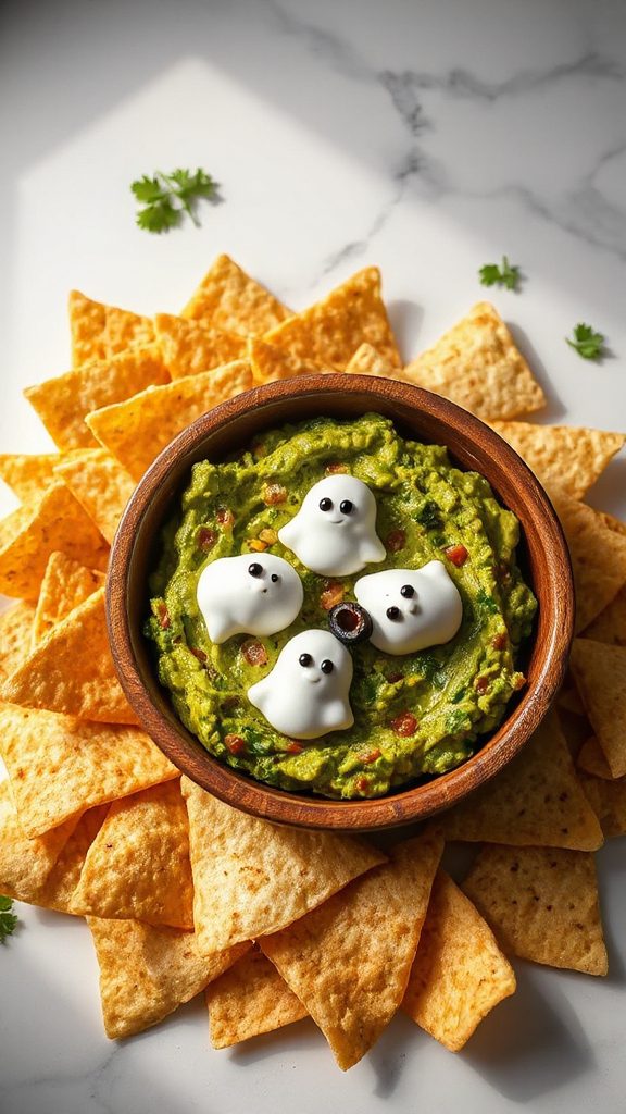 ghostly guacamole halloween appetizer