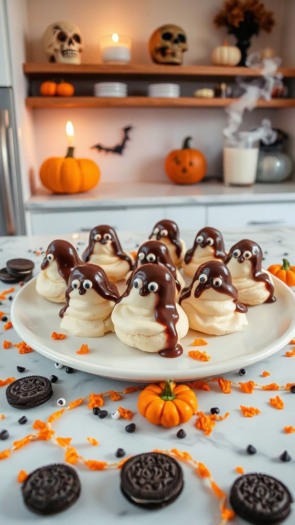 ghostly halloween cheesecake bites