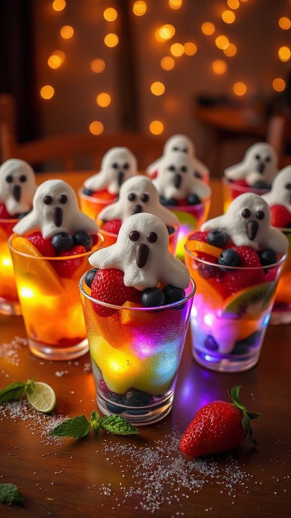 ghostly halloween fruit cups