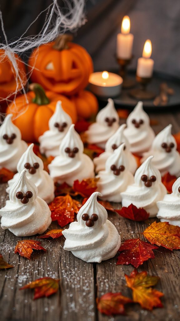 ghostly halloween meringue cookies