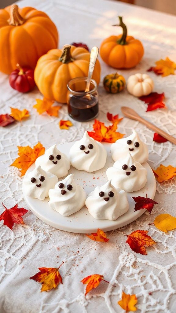 ghostly halloween meringue treats