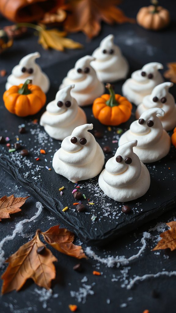 ghostly halloween meringue treats