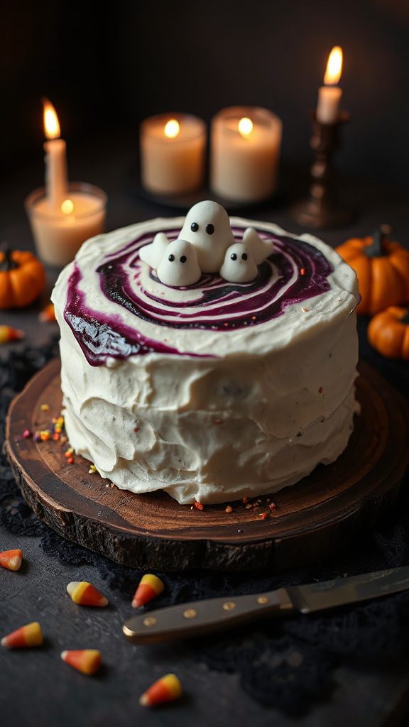 ghostly halloween vanilla cake