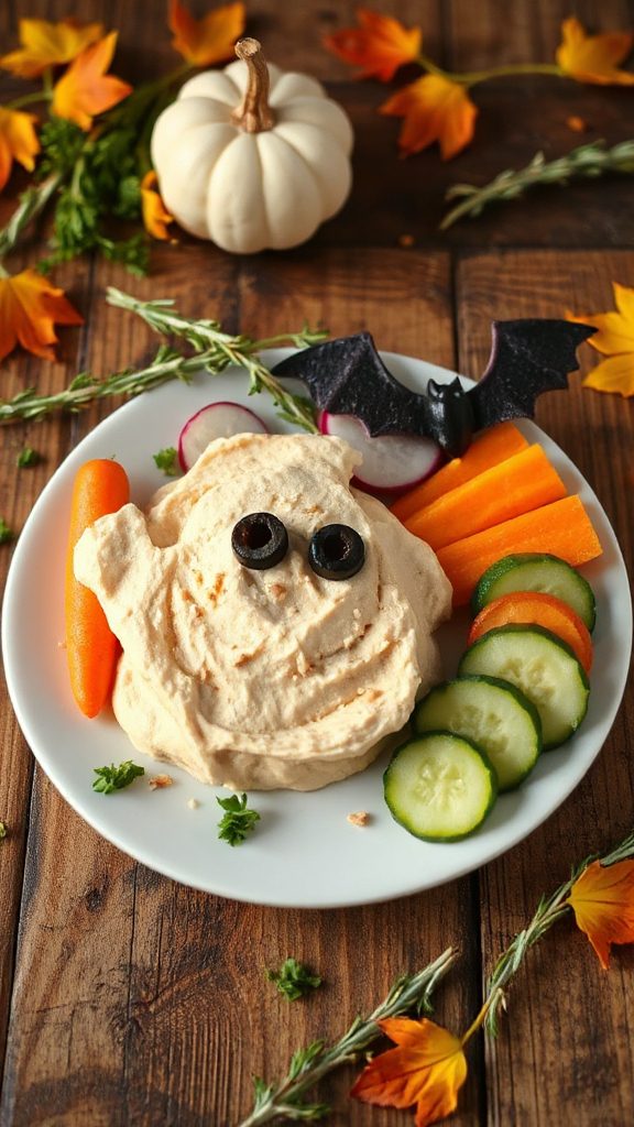 ghostly hummus vegetable platter