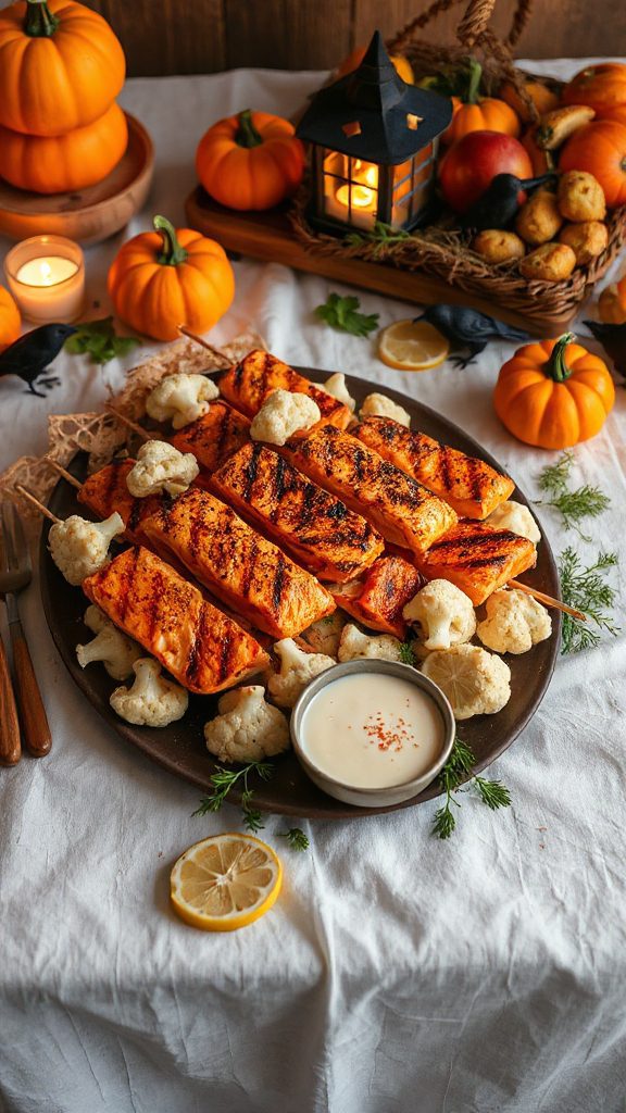 ghostly salmon skewers delight
