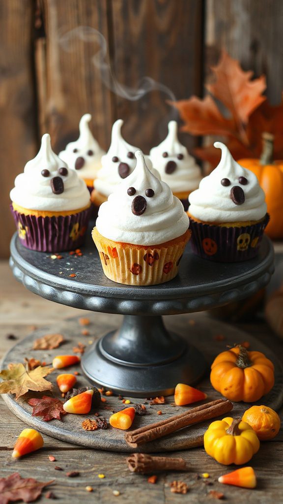 ghostly vanilla meringue cupcakes