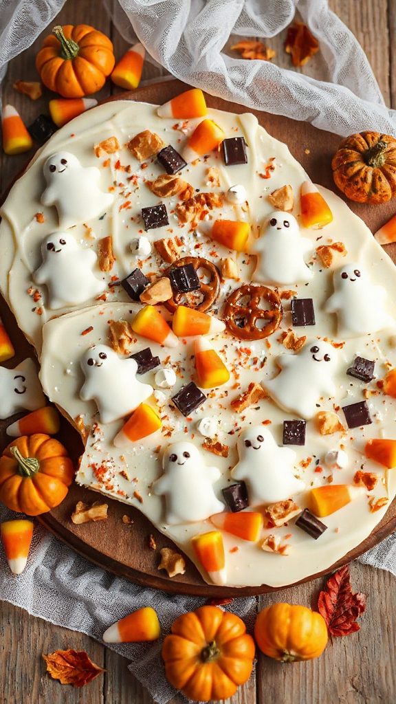 ghostly white chocolate bark