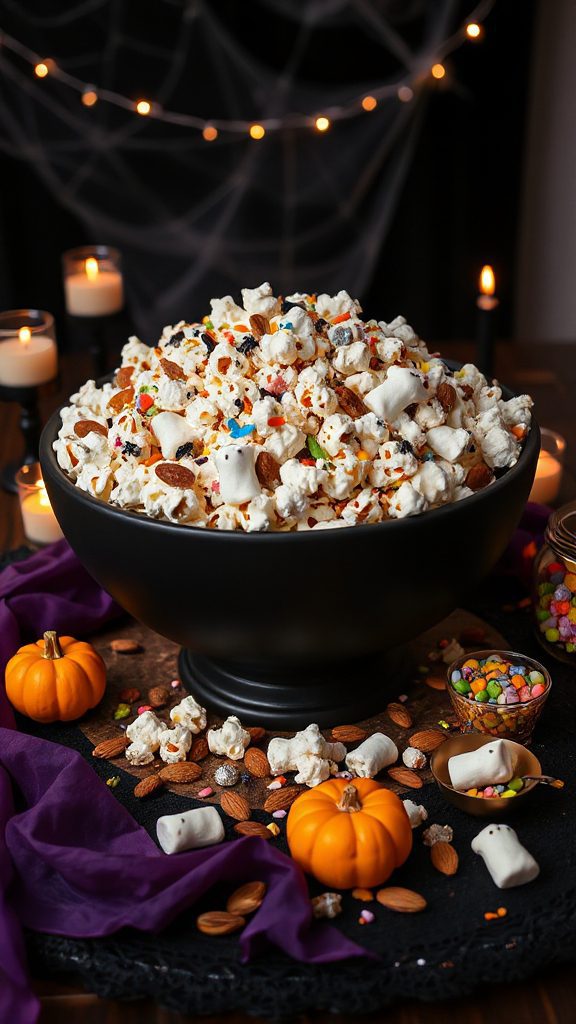 ghostly white chocolate popcorn