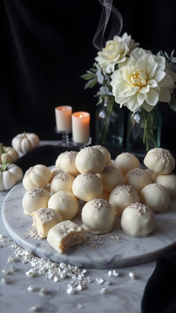 ghostly white chocolate truffles
