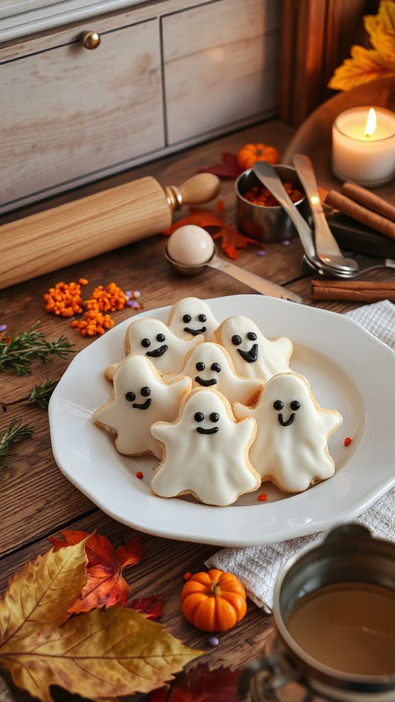 ghoulish ghost halloween cookies