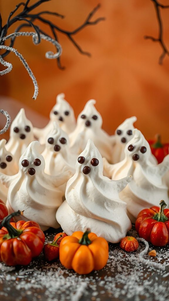 ghoulish ghost meringue cookies
