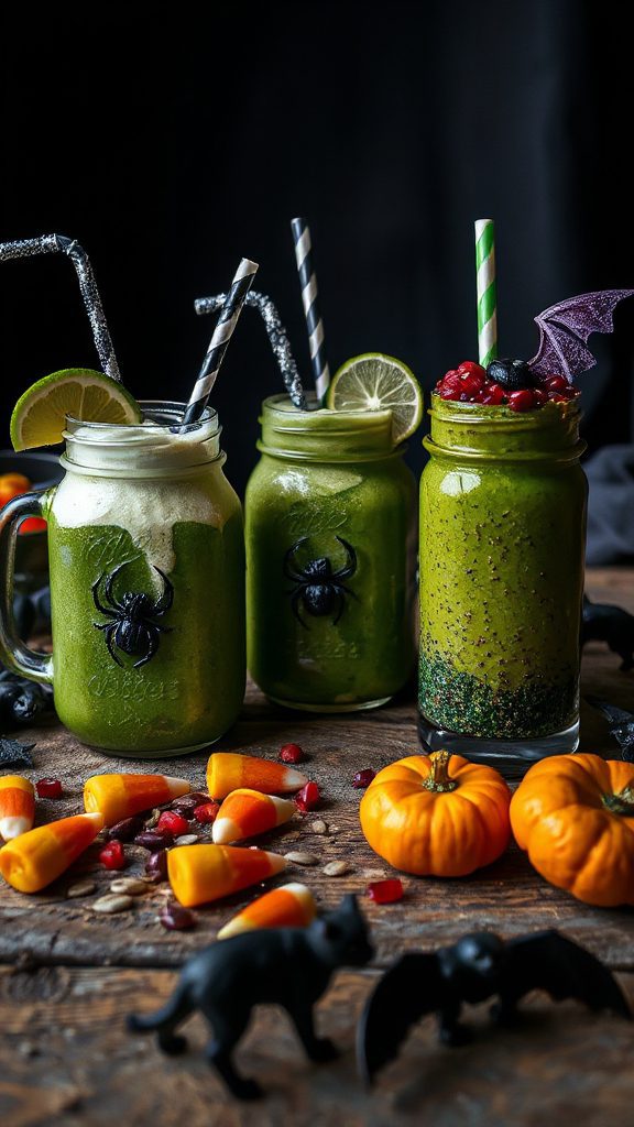 ghoulish green halloween smoothies