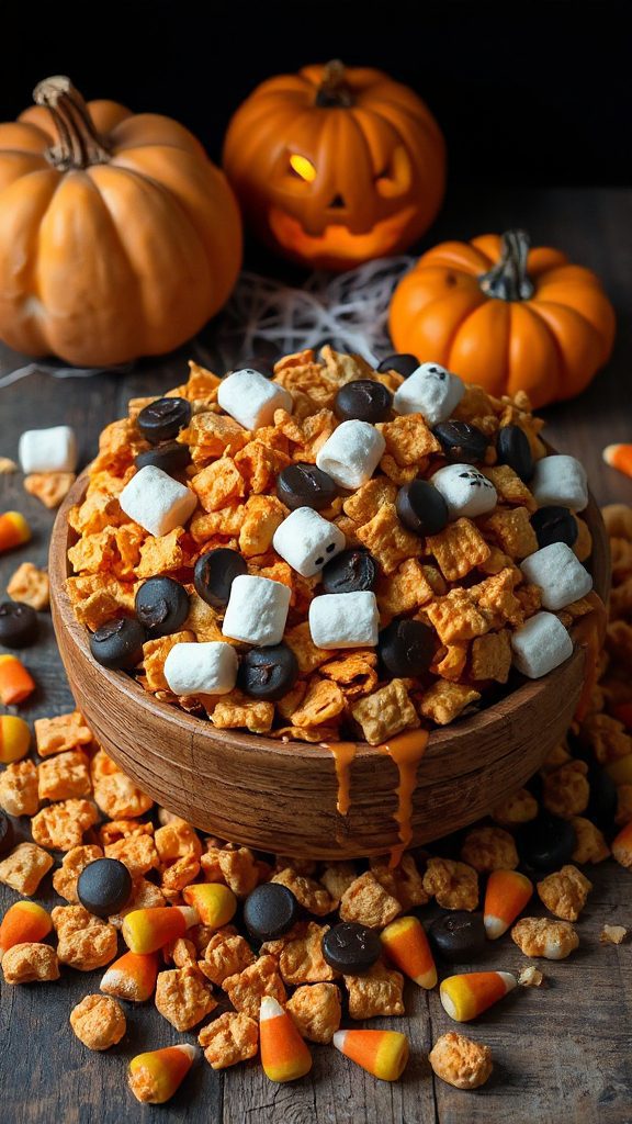 ghoulish halloween snack mix