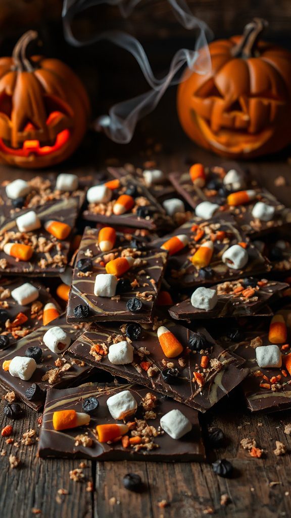 ghoulish s mores chocolate bark
