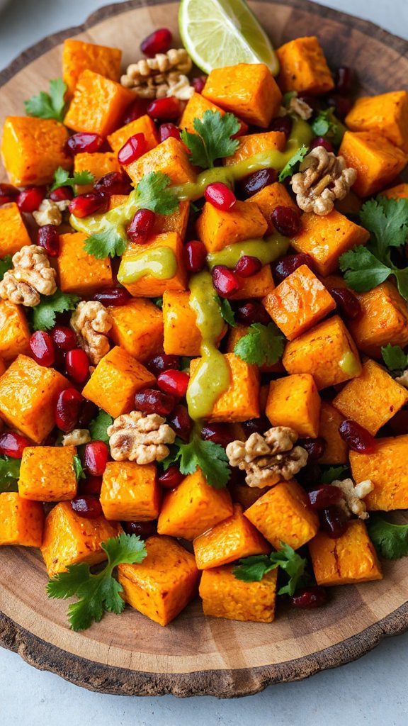 ginger lime pumpkin pomegranate salad