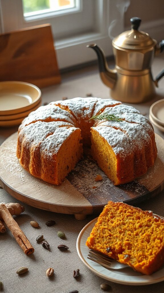 ginger spiced pumpkin coffee cake