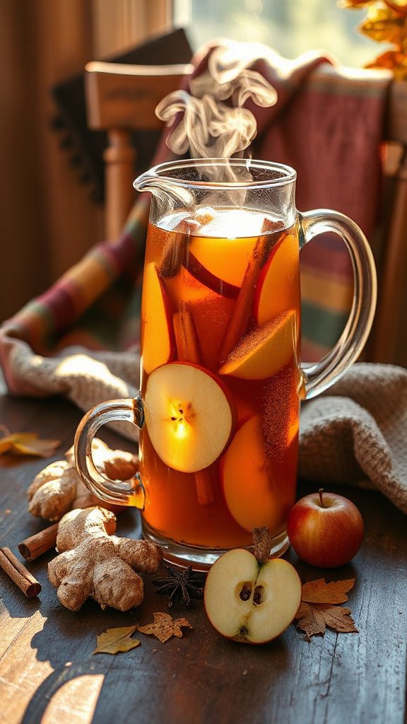 ginger spiced warm apple cider
