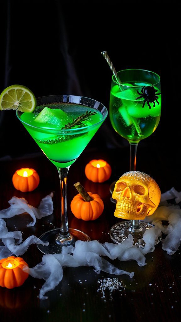 glowing green ghost cocktail